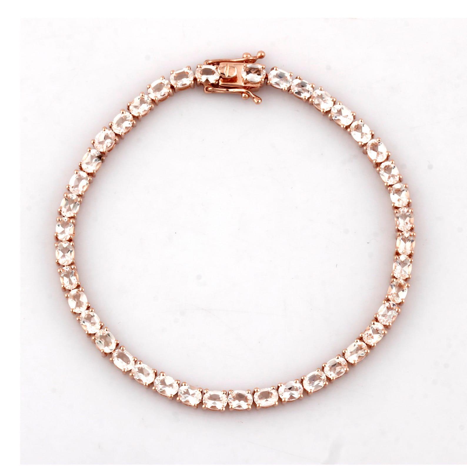 Morganite Tennis Bracelet – Rose Gold Vermeil over 925 Sterling Silver