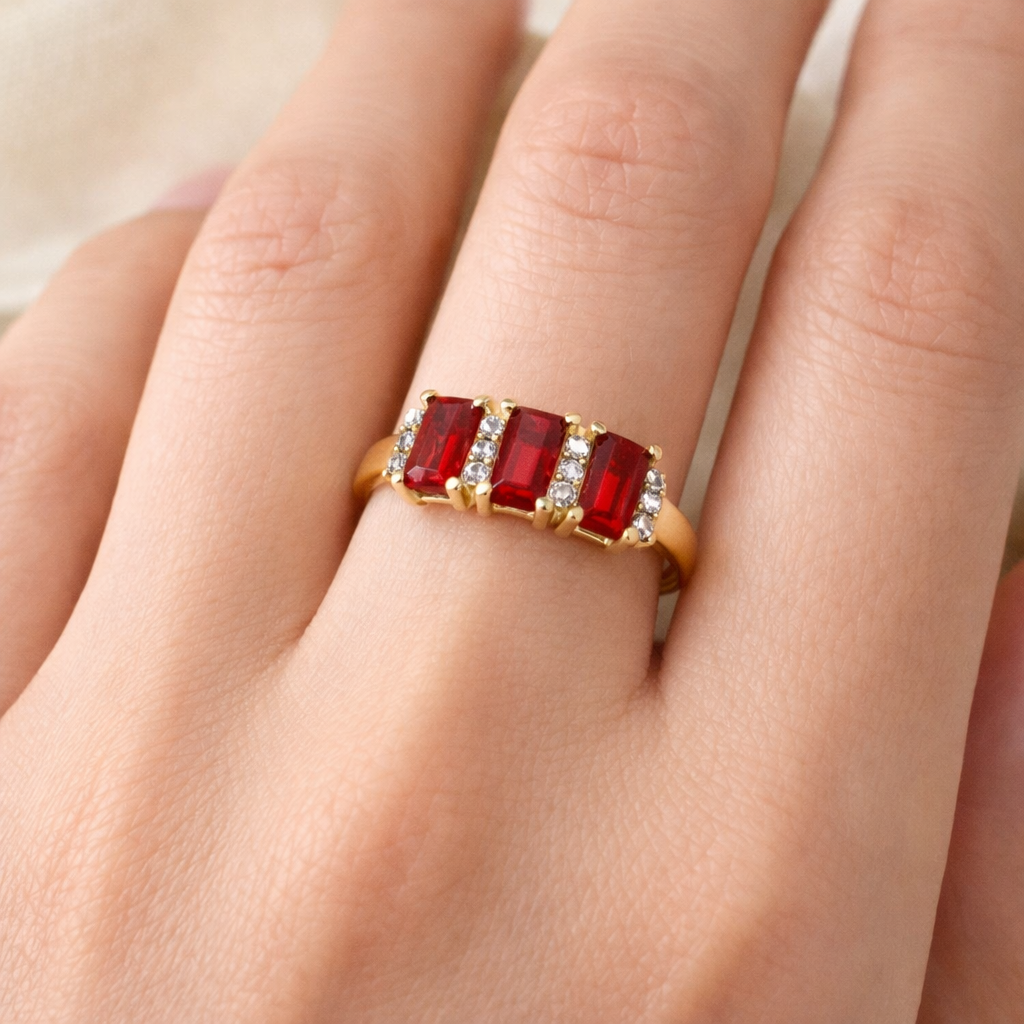 Mexican Fire Opal Baguette Ring, Moissanite Accent, Art Deco 925 Sterling Silver