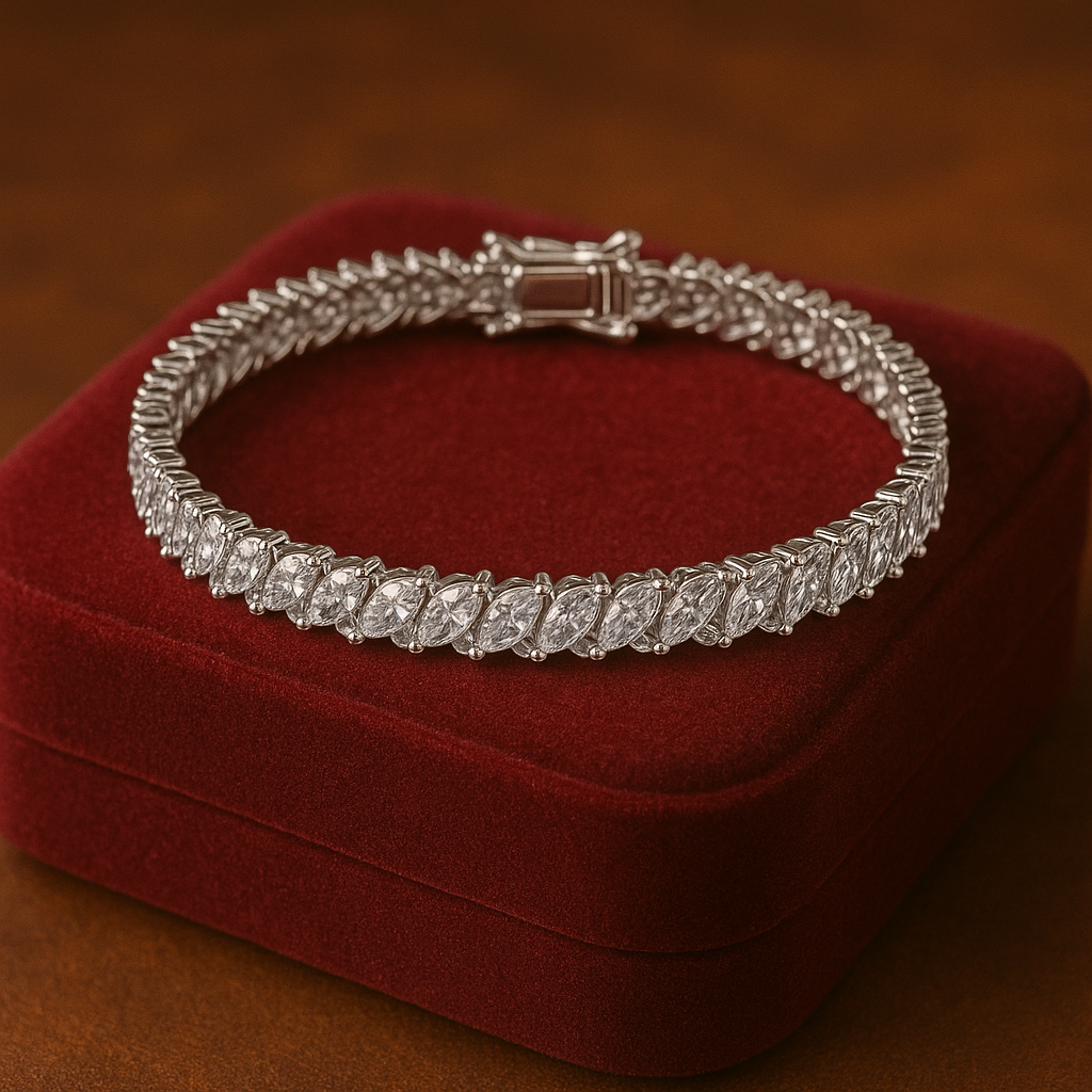 Moissanite Marquise Bracelet – 925 Sterling Silver
