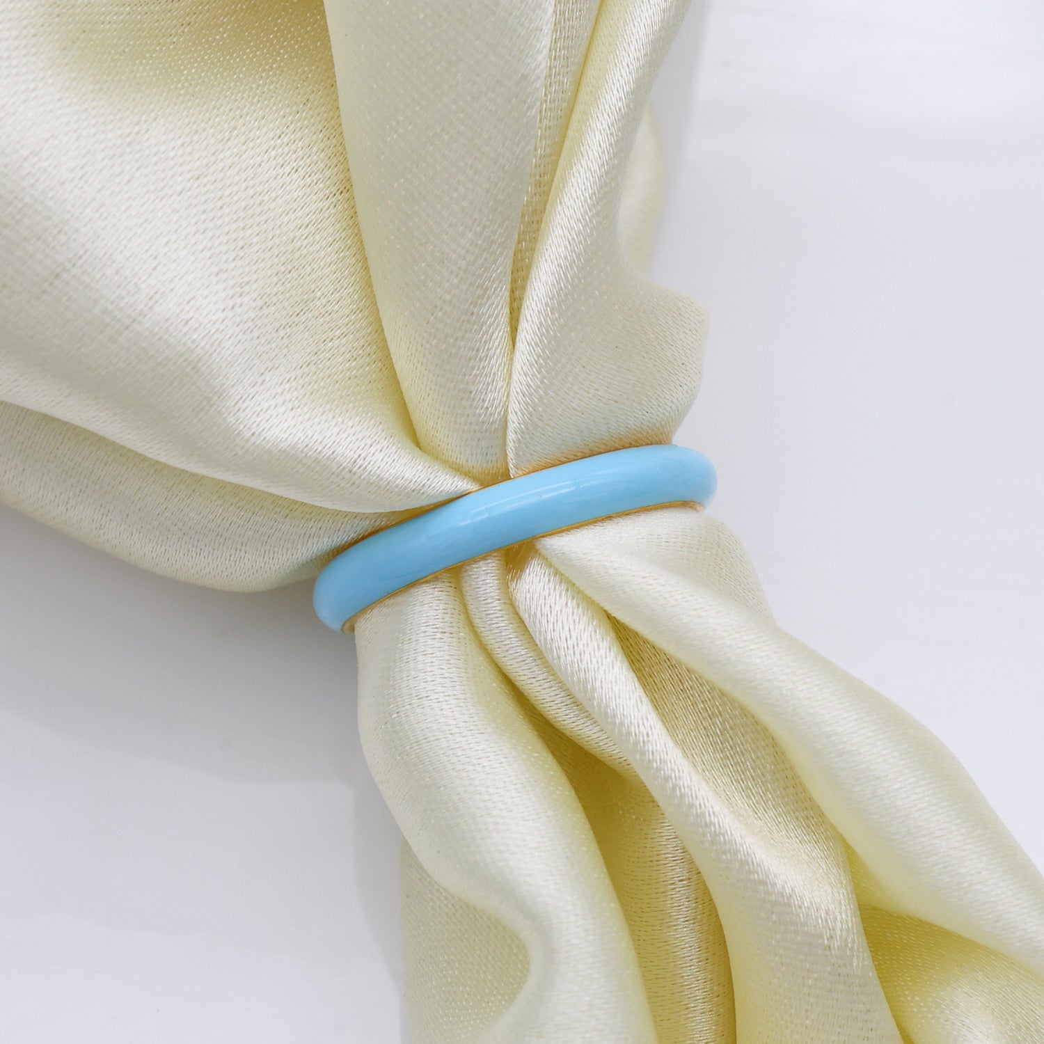 Handmade Turquoise Enamel Band Ring, Gold Plated Sterling Silver