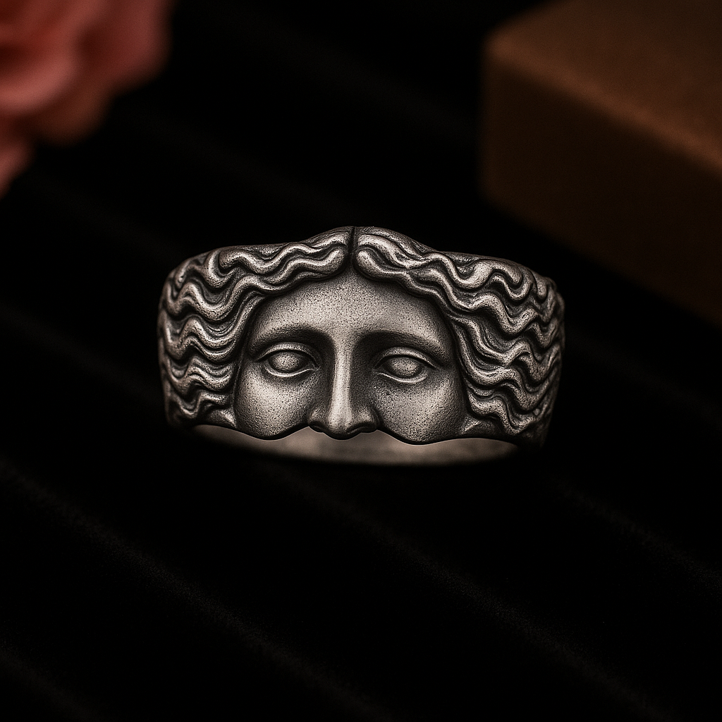 Aphrodite Eye Ring – Sterling Silver Fantasy Ring Inspired by Greek & Roman Mythology | Venus Goddess Ring for Men & Women