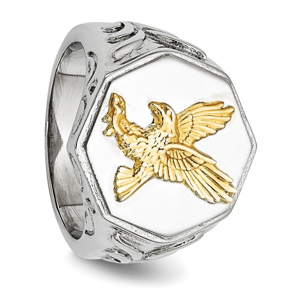 Men’s Eagle Ring in Sterling Silver | Gold-Plated Statement Ring