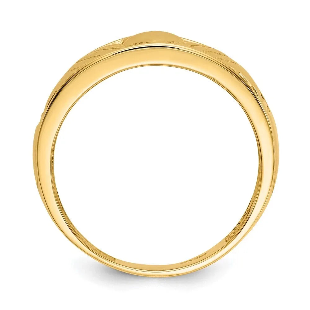 Men’s Claddagh Ring in 925 Sterling Silver | 10K Yellow Gold Plated Polished Irish Band