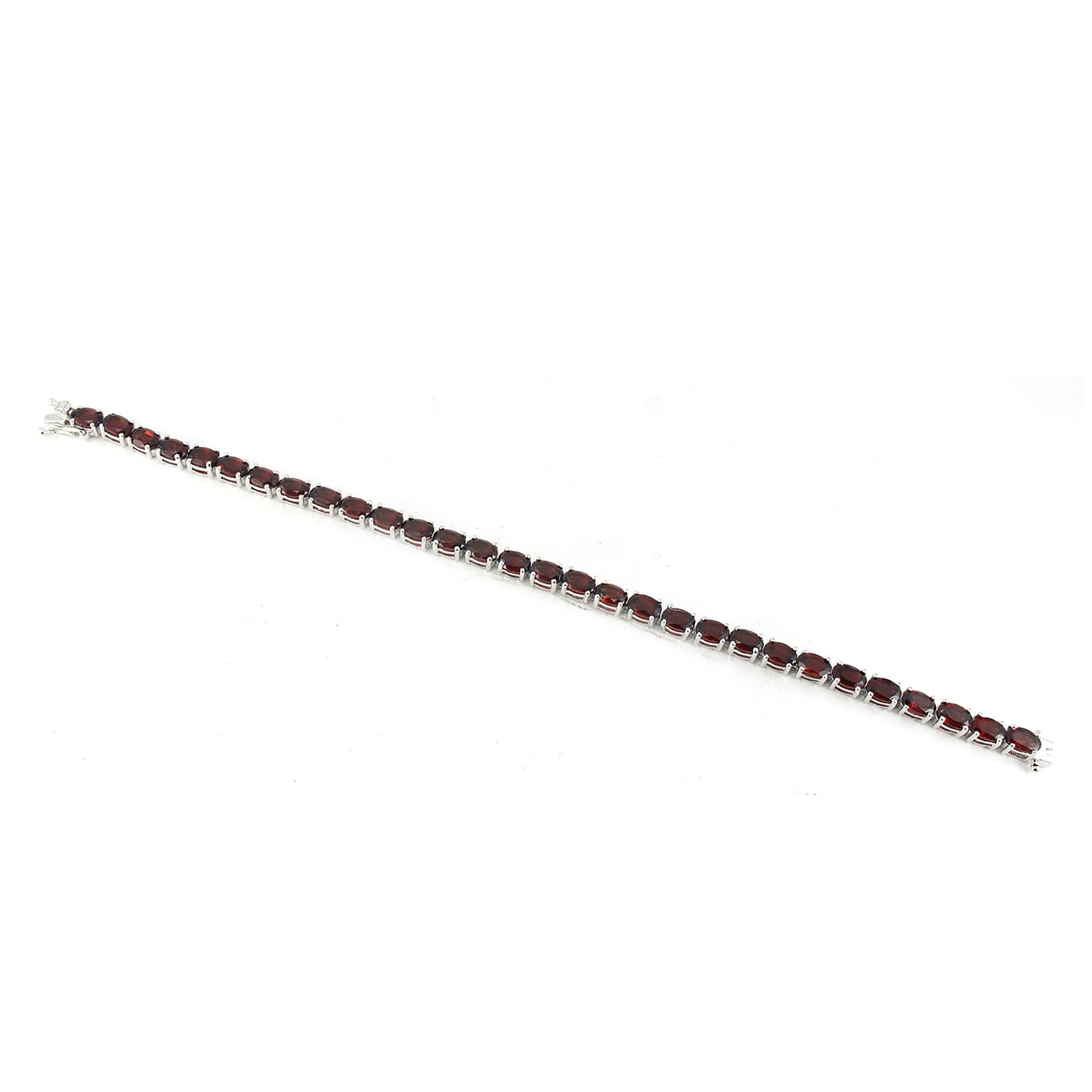 Natural Garnet Tennis Bracelet – 925 Sterling Silver Fine Jewelry