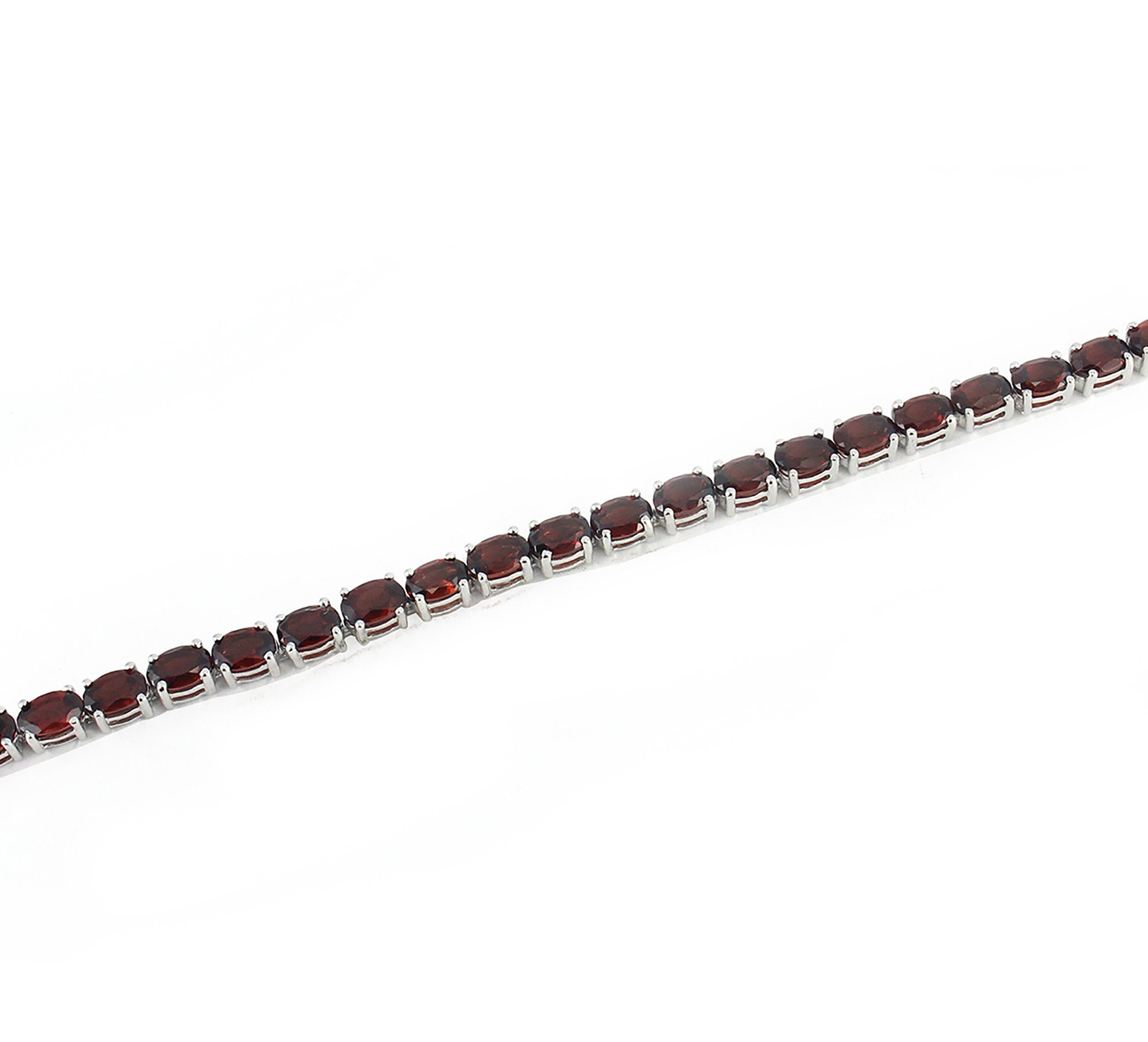 Natural Garnet Tennis Bracelet – 925 Sterling Silver Fine Jewelry