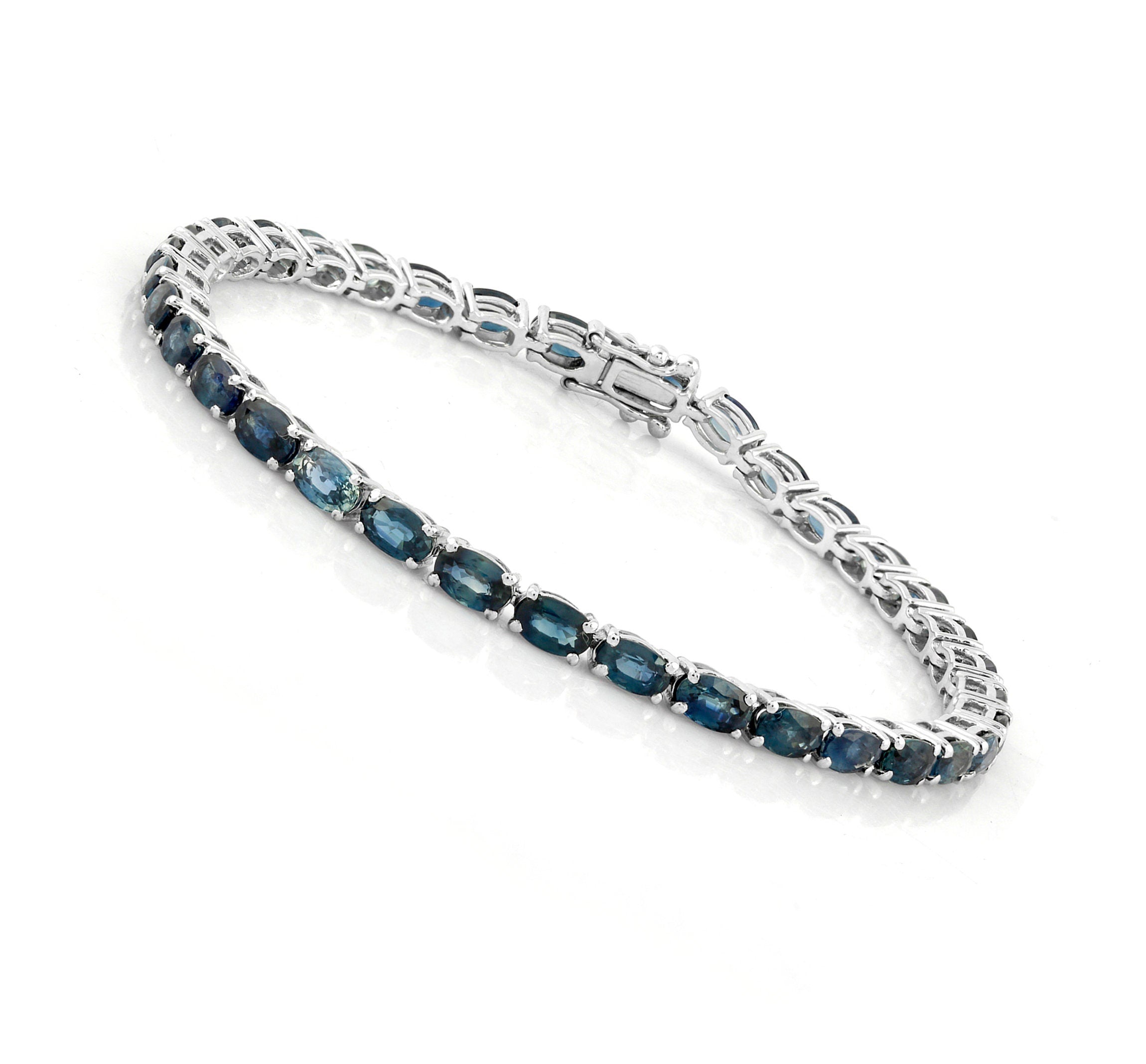 Elegant London Blue Topaz Tennis Bracelet in 925 Sterling Silver